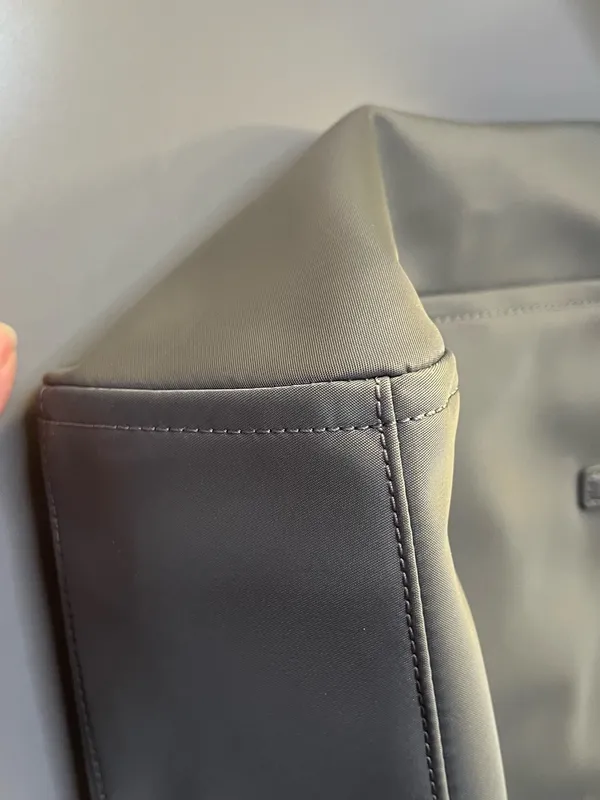 Kate Spade Gray Nylon Tote Bag Gold Hardware Double Handle Shoulder Bag EUC - Image 3