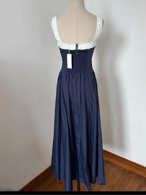 Moon River Colorblock Cotton Midi Dress, M - Image 8
