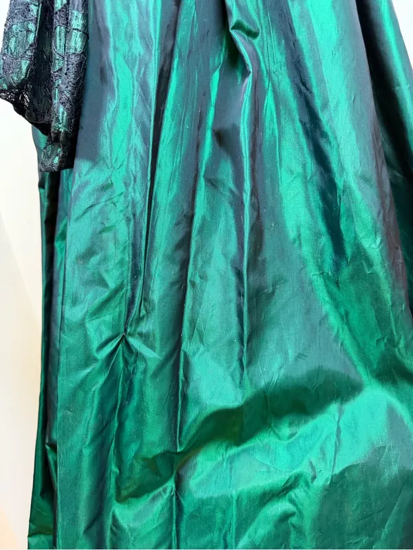 Lorelie Vintage Emerald Lace Tulle Bow Prom Dress Romantic Gothic Ethereal Sz 10 - Image 15