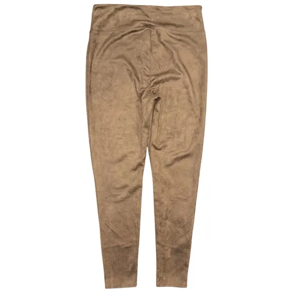 ASSETS SPANX Faux Suede Shaping Leggings High Rise Pull On Pants 1X Cashew Tan - Image 2
