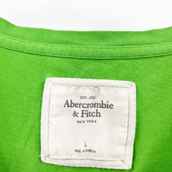 Abercrombie & Fitch A&F Womens Y2K Preppy Cotton V-Neck Short‎ Sleeve Tee Size L - Image 3
