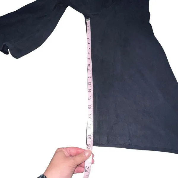 Zara Basic Black‎ Cropped Wide Leg Suede Soft Dress Pants Xs Pockets High Rise - Image 9