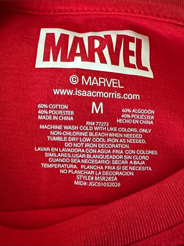 Marvel Spider-Man Red Graphic Tee with Blue Accent unisex - Image 4
