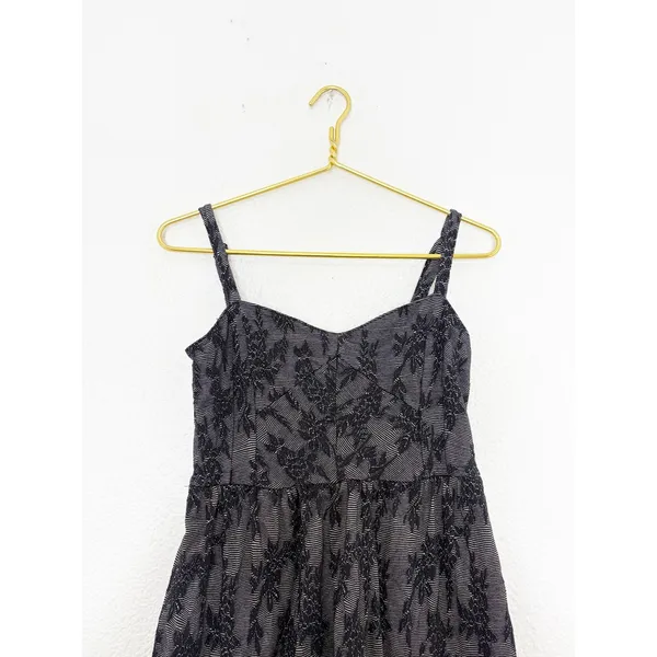 Anthropologie Lilka Ettie Jacquard Chemise Mini Dress Small Black Whimsigoth - Image 5