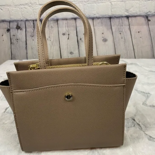 Steve Madden Small‎ Tan Leather Crossbody Top handle Bag gold hardware - Image 7