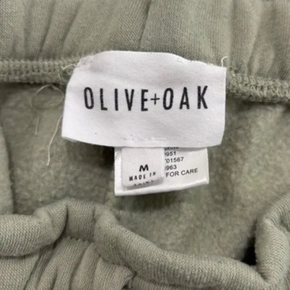 Olive +‎ Oak Sage Green Fleece Joggers Sweatpants Pockets Womens Medium - Image 4