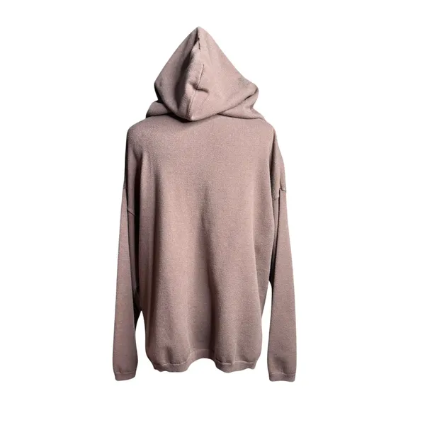 Pink Lily Chocolate Brown Acid Wash Oversized V Neck Hoodie Small - Image 4