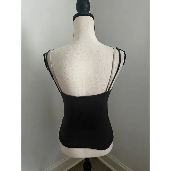 Esprit Y2K Double Strap Cami Top Medium Brown Basic Tank Minimalist Neutral 90s - Image 5