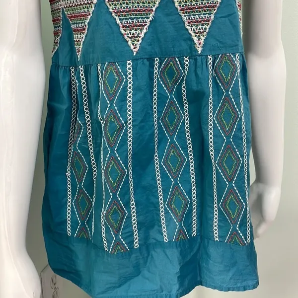 PrAna embroidered smocked tank - Image 3
