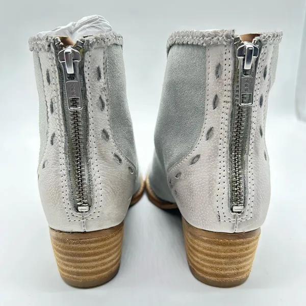 Journee Boots Womens‎ 6 Gray Leather Gracie Block Heel Western Bootie NEW - Image 6