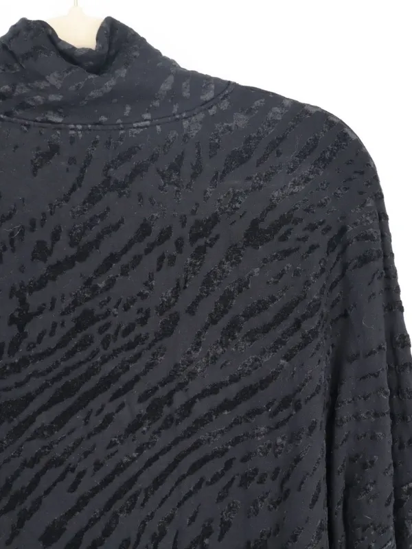 Majestic Filatures Woman's Black Burnout Velvet Cowl Neck Long Sleeve Top XL - Image 13