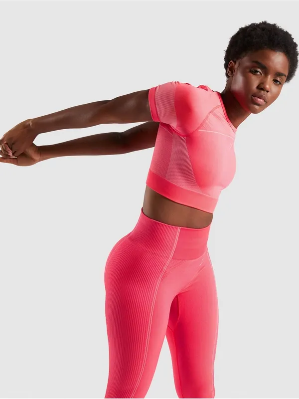 #88 Gymshark Pink Ultra Seamless Crop Top Size S - Image 3