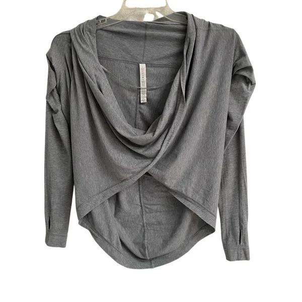 Lululemon Iconic Wrap Womens 6 Yoga heathered gray loose‎ fit workout dance - Image 5