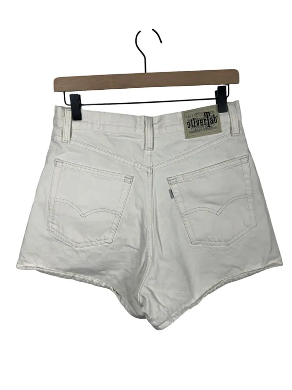 Levi’s SilverTab Mom Shorts White High Rise Denim Jean Shorts 28 100%‎ cotton - Image 3