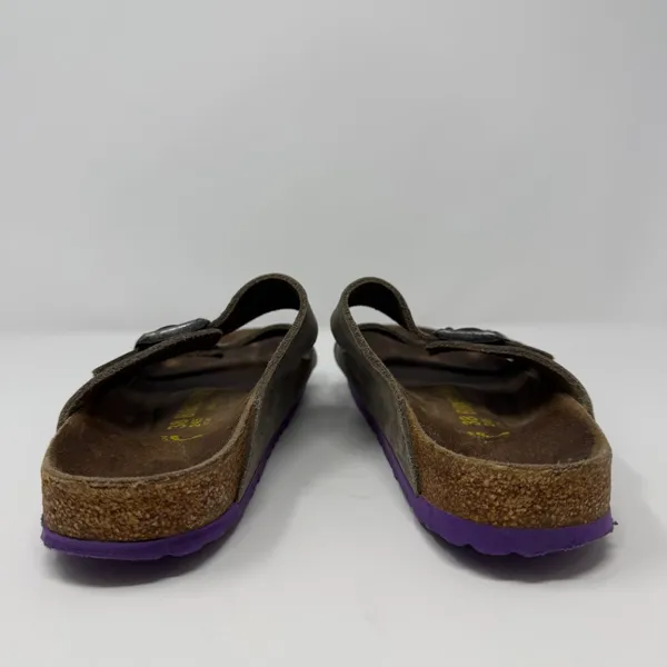 Birkenstock Arizona Leather Sandals Womens 38 Gray Purple Outdoor Gorpcore Birks - Image 5