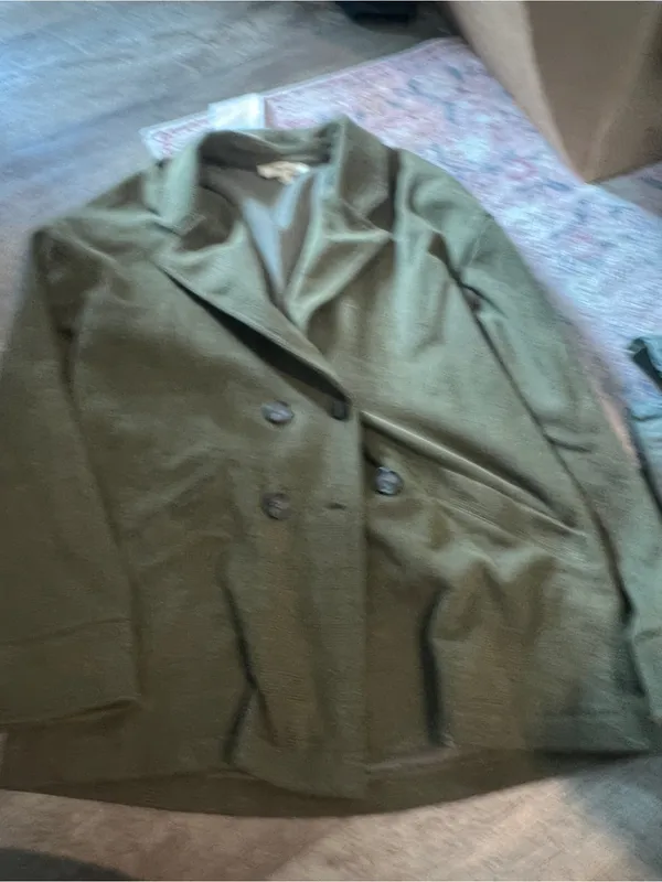 Madewell Olive Green Double-Breasted Women's Peacoat - Image 2