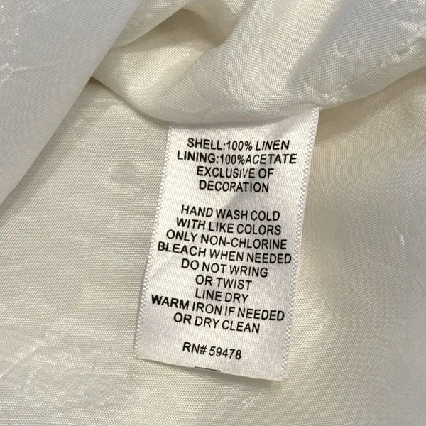 Cynthia Rowley Linen Dress White Lace Back Sleeveless Midi Dress NWT Size 14 - Image 2