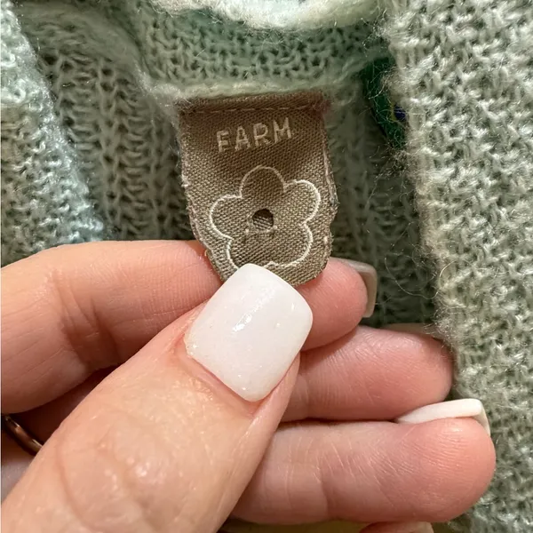 Farm Rio Mint Green Open Front Textured Knit Cardigan Cozy Chic Layer Size P XS - Image 4