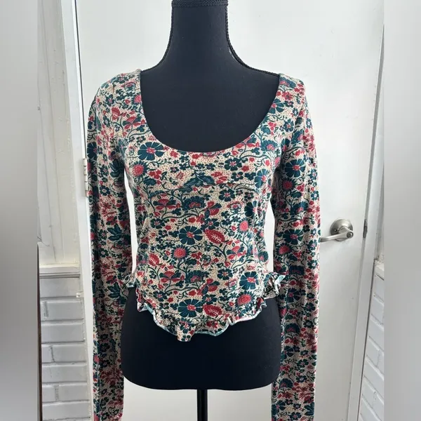Free People Melanie‎ Long Sleeve Top medium cottagecore boho layered - Image 3