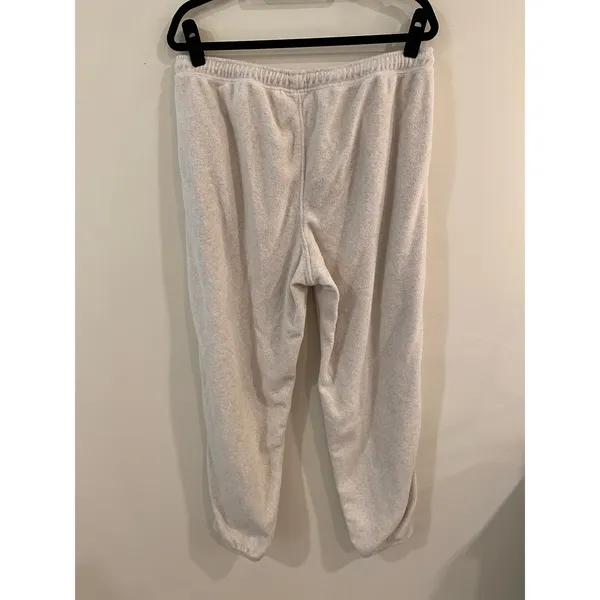 Aerie Fleece Jogger Cream Color Size Large - Image 2