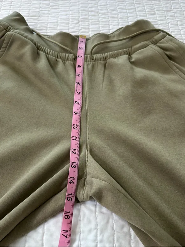 Athleta Allure High Rise Pant Women Size L Olive Branch Athleisure Wide Leg - Image 10