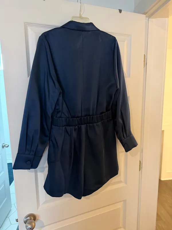 Navy Blue Long Sleeve Romper Size M - Image 2
