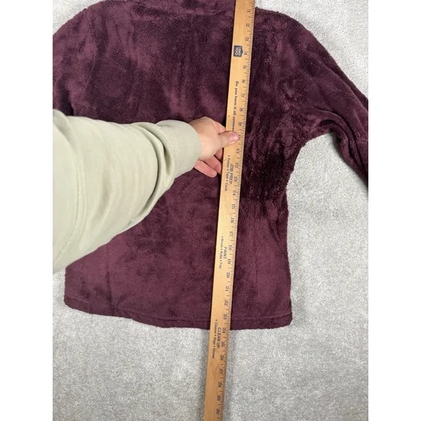 The North Face Women's Small Sherpa Fleece Pullover Sweater Purple 1/4 Zip‎ Soft - Image 9