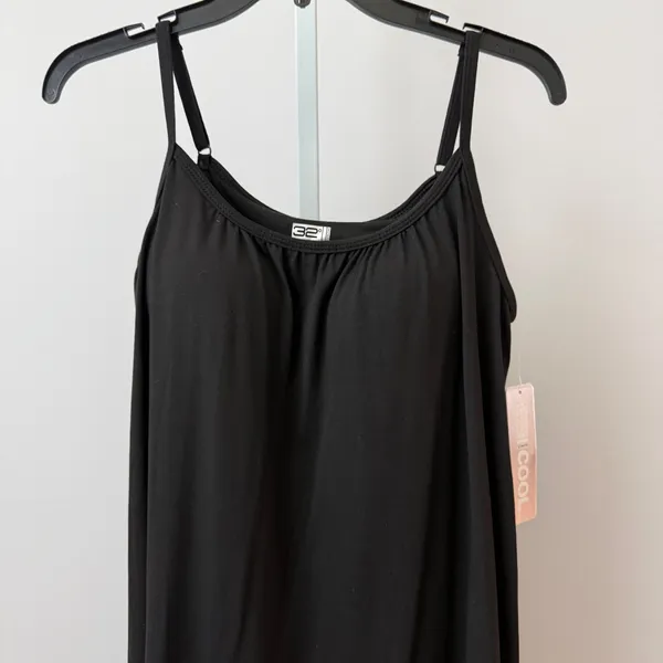 32 Degrees Clean Sporty Chic Relaxed Minimalist Athleisure Cami Dress S Black - Image 2