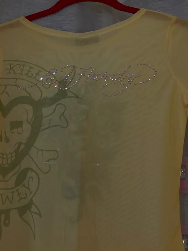 Ed Hardy Yellow Floral & Skull Tank Top + Matching Skirt Set - Image 6