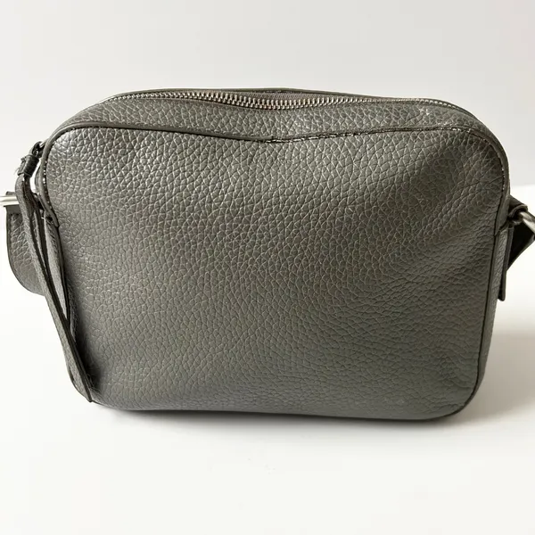 AllSaints Captain Crossbody Bag 100% Cow Leather Grey Small Adjustable Strap - Image 4
