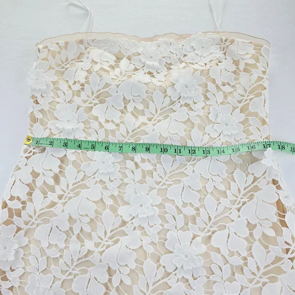 BHLDN Cream Floral Lace Dress Sleeveless Mini Party Cocktail‎ Wedding Size 12 - Image 14