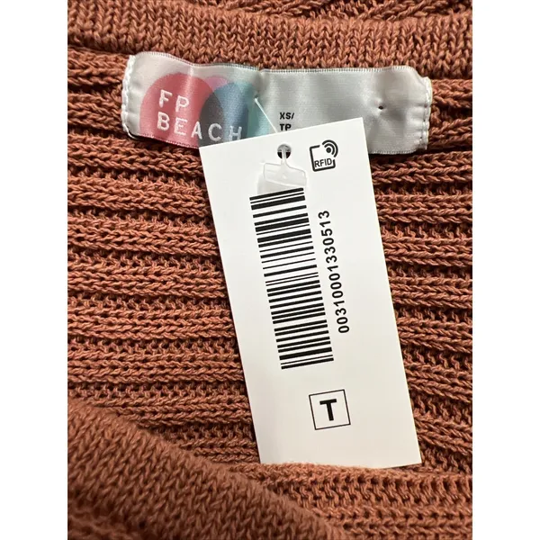 Free People Beach Women's Pullover Sweater Size XS Rust Brown Dolman‎ Ribbed - Image 8