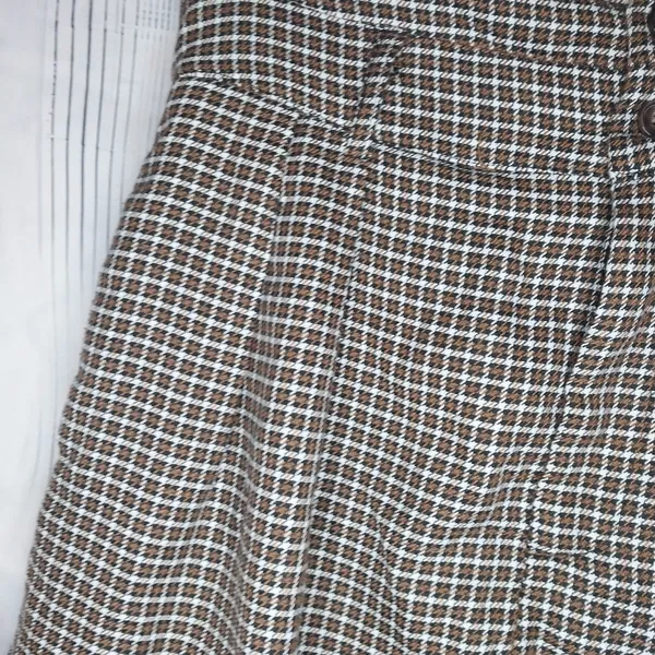 Cider Houndstooth Pleated High Waisted Shorts - Image 4