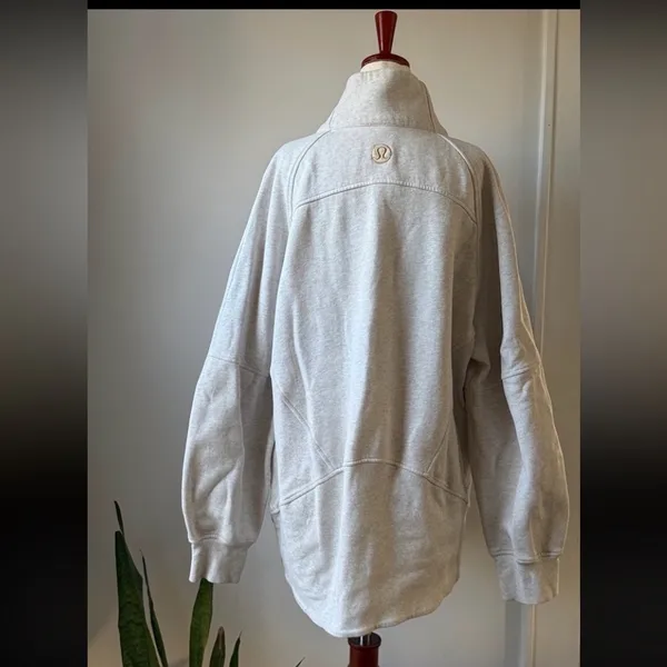 lululemon Funnel Neck Half-Zip Scuba Cowl Neck Long Sweater XL/XXL *flawed - Image 3