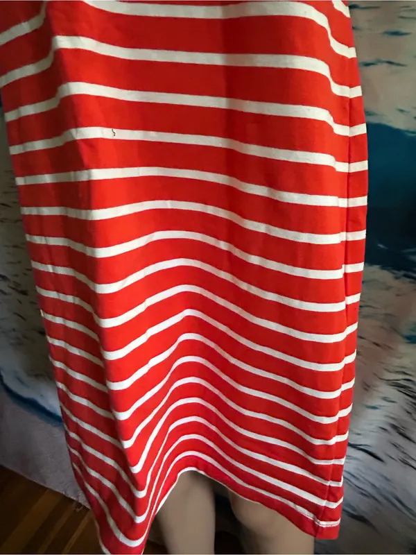 Old Navy Women’s Striped Orange & White Casual Tee Dress LG NWT - Image 4