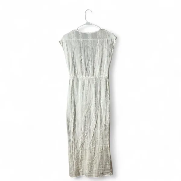 Blue Island White Rayon Gauze Tassel Drawstring Swim Cover Up Dress XS 7171-933‎ - Image 2
