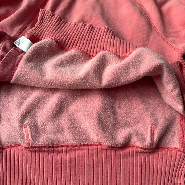 American Eagle oversized side slit pink/coral hoodie sweatshirt, size XS - Image 9
