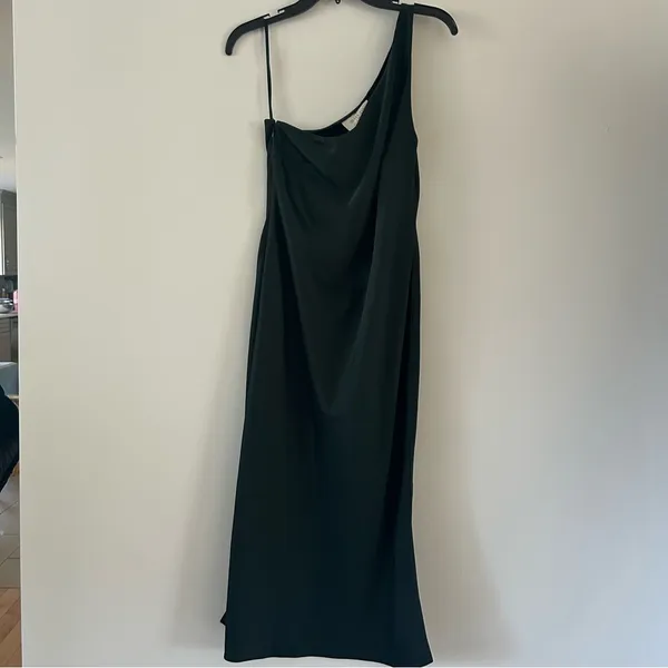 Anthropologie BHLDN Audrie Satin One Shoulder Midi Dress Size 10 NWT - Image 4
