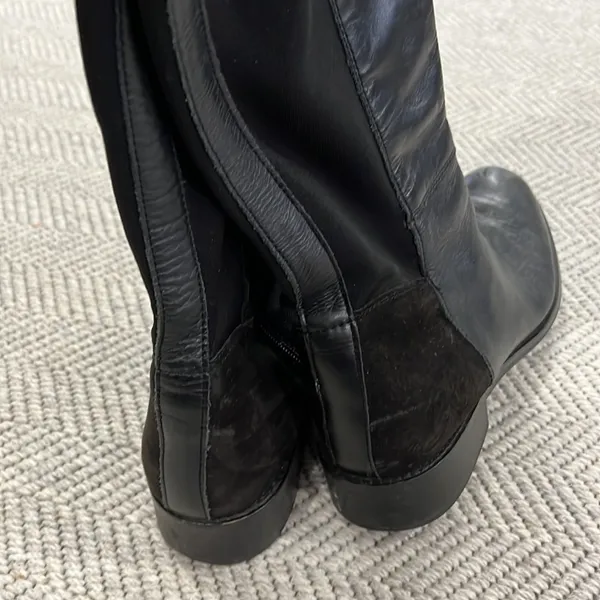 Luichiny Tall Boot Brown Leather and Fabric Over the Knee Riding Boots - Image 6