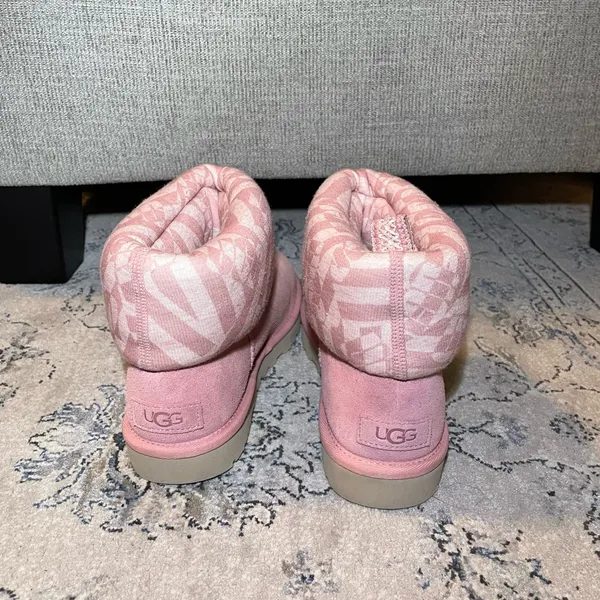 UGG Classic Mini Jersey Stripe Blush Boots - Image 6