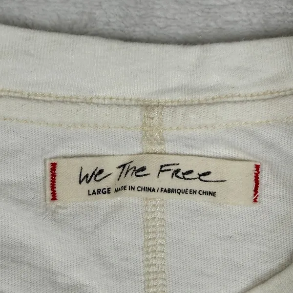 We The Free‎ Free People Ivory Cotton Muscle Tank Top Exposed Seams Large - Image 2