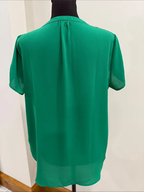 Pleione women’s Green Short Sleeve Blouse size S - Image 3
