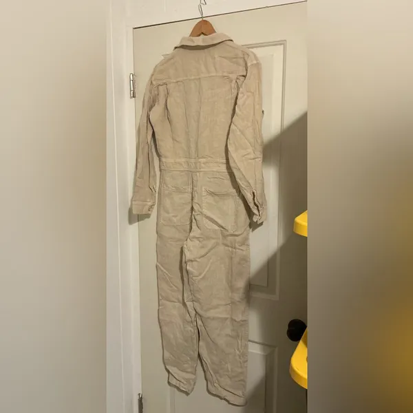 Mate The Label Organic Linen Long Sleeve Beige Jumpsuit $248‎ Normcore - Image 2