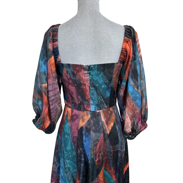 Anthropologie Hutch Twist Front Puff Sleeve Ruffle Hem Dress 4 Wedding Guest - Image 7
