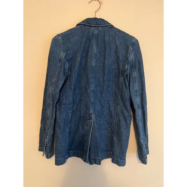 Gap Denim Blazer Women's XS Blue Classic Fit Button Front Jacket‎ Blue - Image 11