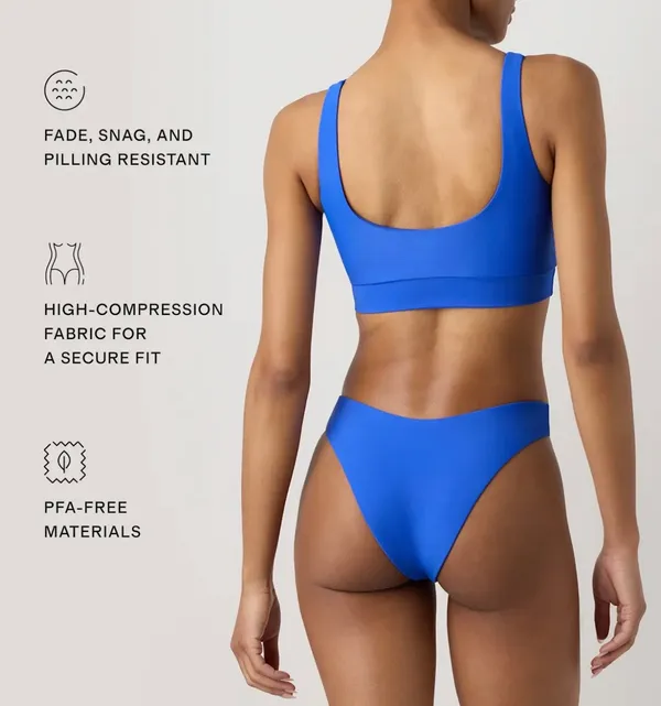 New Quince Italian Triangle Top & High-Leg Bikini Bottom Size Large - Image 10