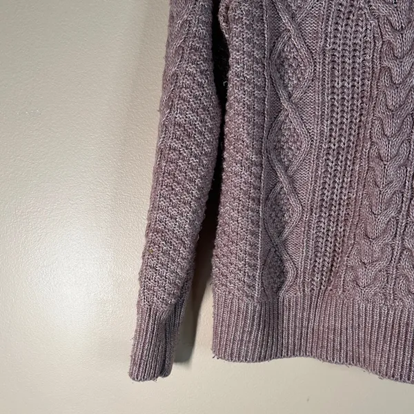 Abercrombie & Fitch Lilac Cable Knit Sweater - Image 5