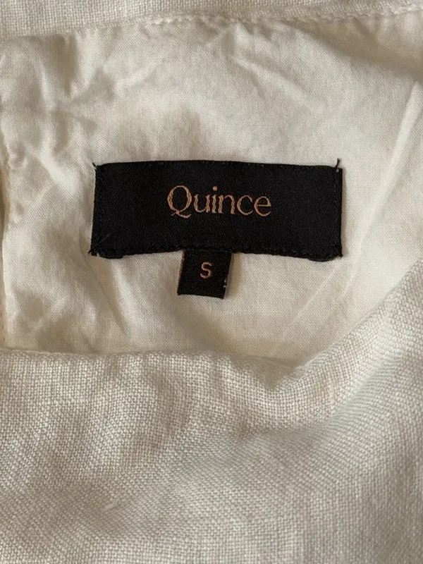 Quince 100% European Linen Tank Mini Dress White Cotton Sz S Lined Pockets Beach - Image 3