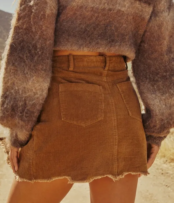 VICI Corduroy Mini Wrap Skirt - Image 3