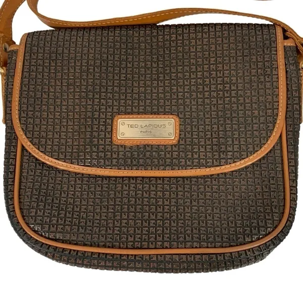 Vintage Ted Lapidus Monogram CrossBody Bag Purse - Image 4